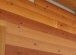 red cedar log siding wall